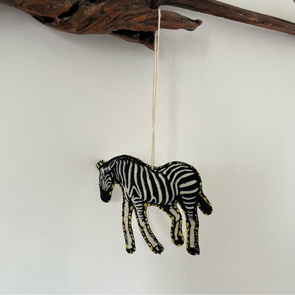 Handmade Felt  Zebra Bag Charm